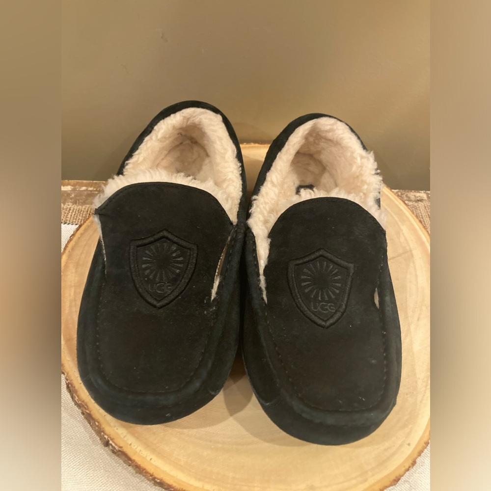 UGG ASCOT NOBLE SHEEPSKIN MEN'S MOCCASIN SLIPPERS House Shoes Black‎ 1015673 9